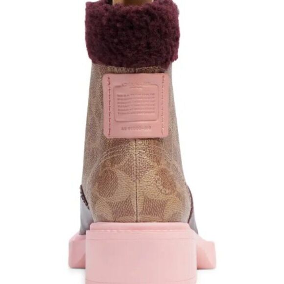 COACH Lorimer Coated Canvas Monogram Combat Booties Sz 5 NIB - Picture 4 of 6